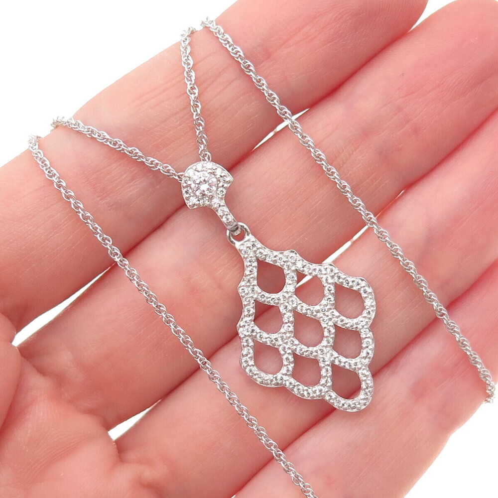 NJO Designs 925 Sterling Silver Dublin C Z Twisted Rope Chain Necklace 16-18"